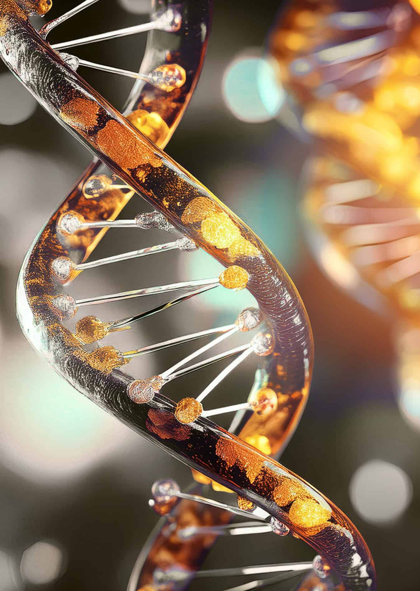 DNA double helix representing genetic screening technology in IVF